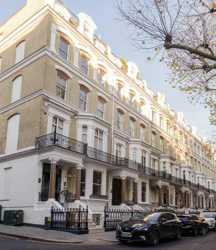 Victorian terraced houses in London street