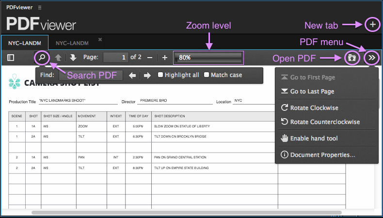 PDFviewer panel