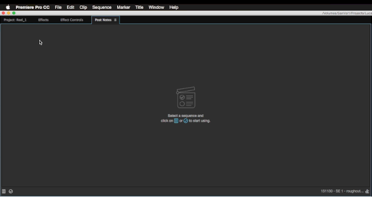 Click the notepad icon to add notes to a sequence 