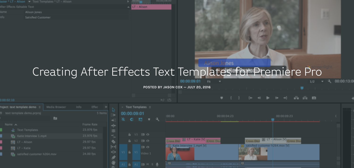 Creating After Effects Text Templates for Premiere Pro — Premiere Bro