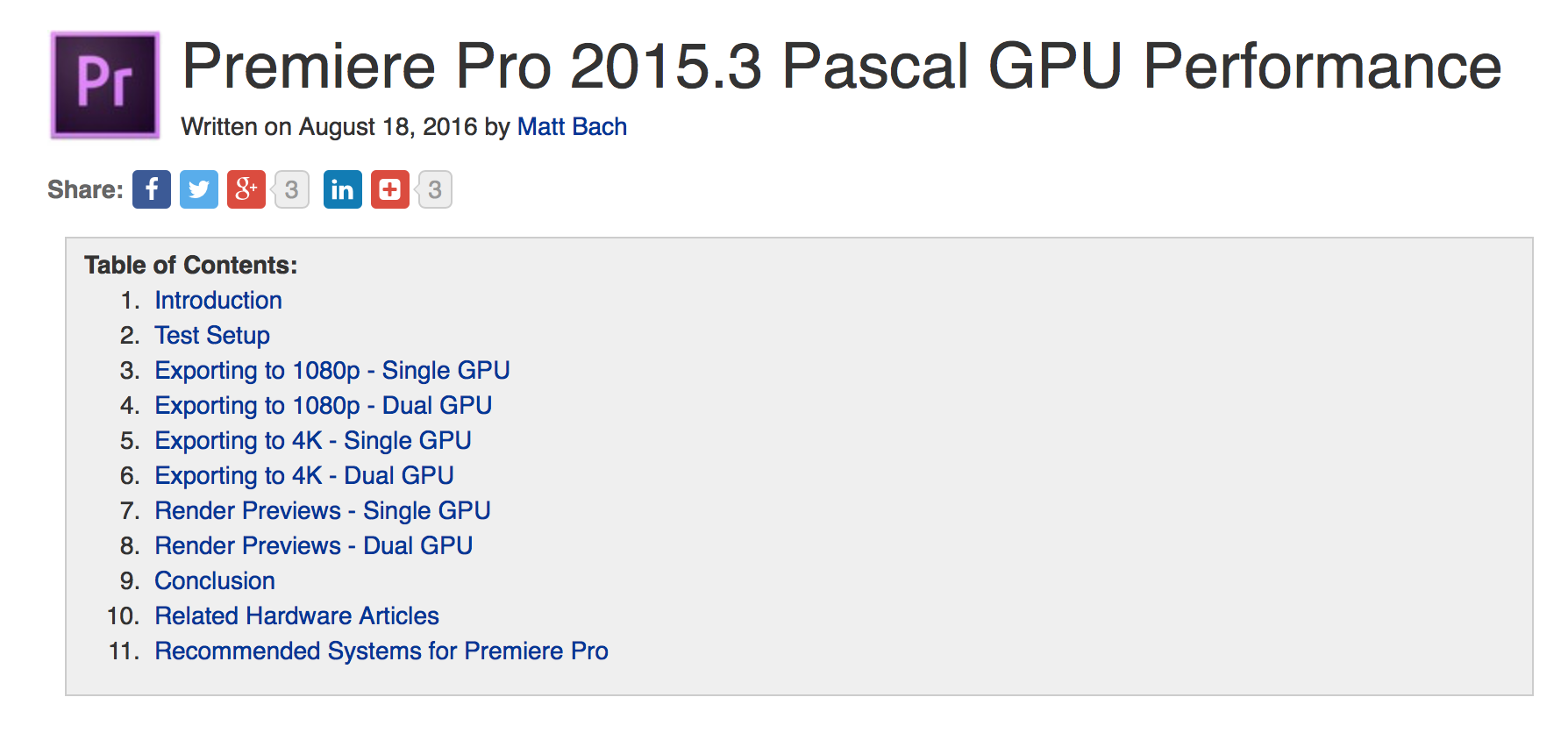 Premiere Pro 2015.3 Pascal GPU Performance