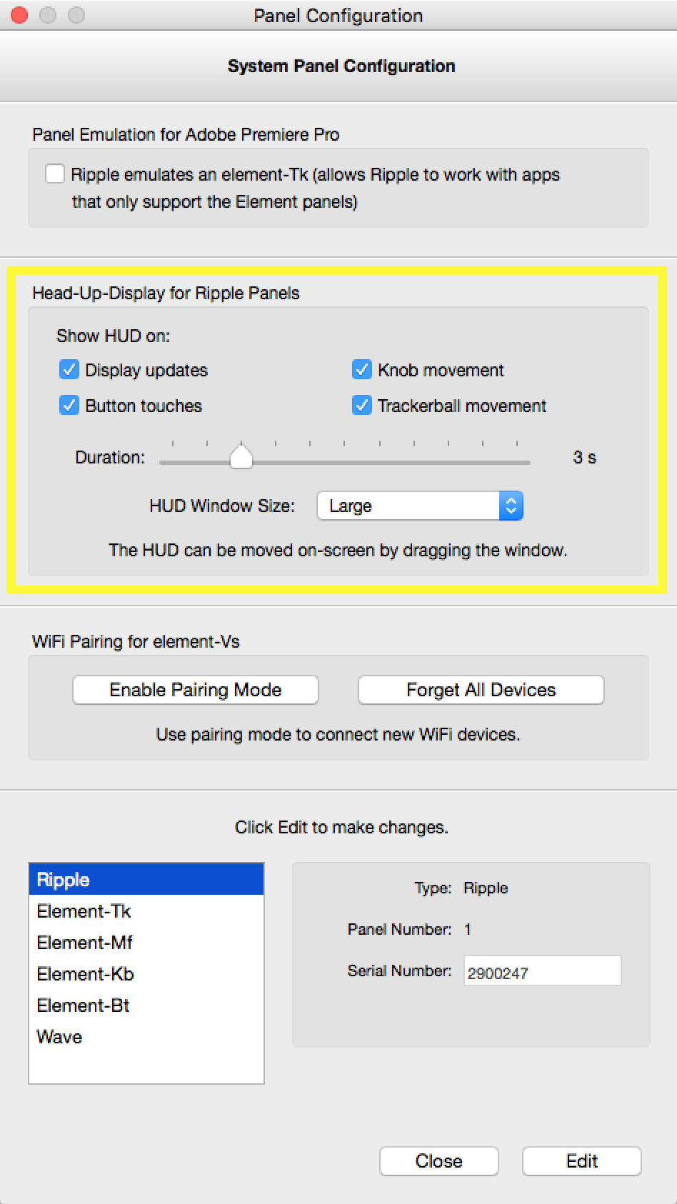 Configuring the Ripple's HUD.