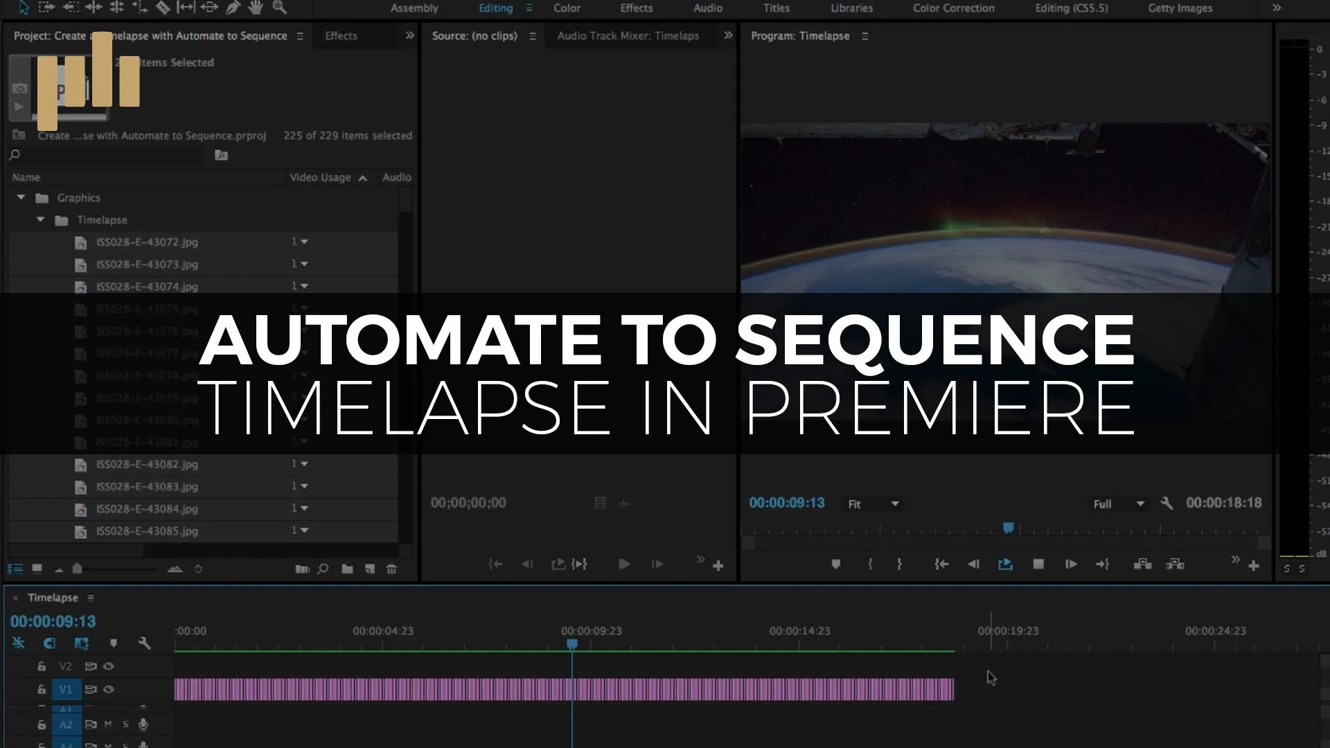 Premiumbeat: Create a Timelapse with Automate to Sequence in Premiere Pro