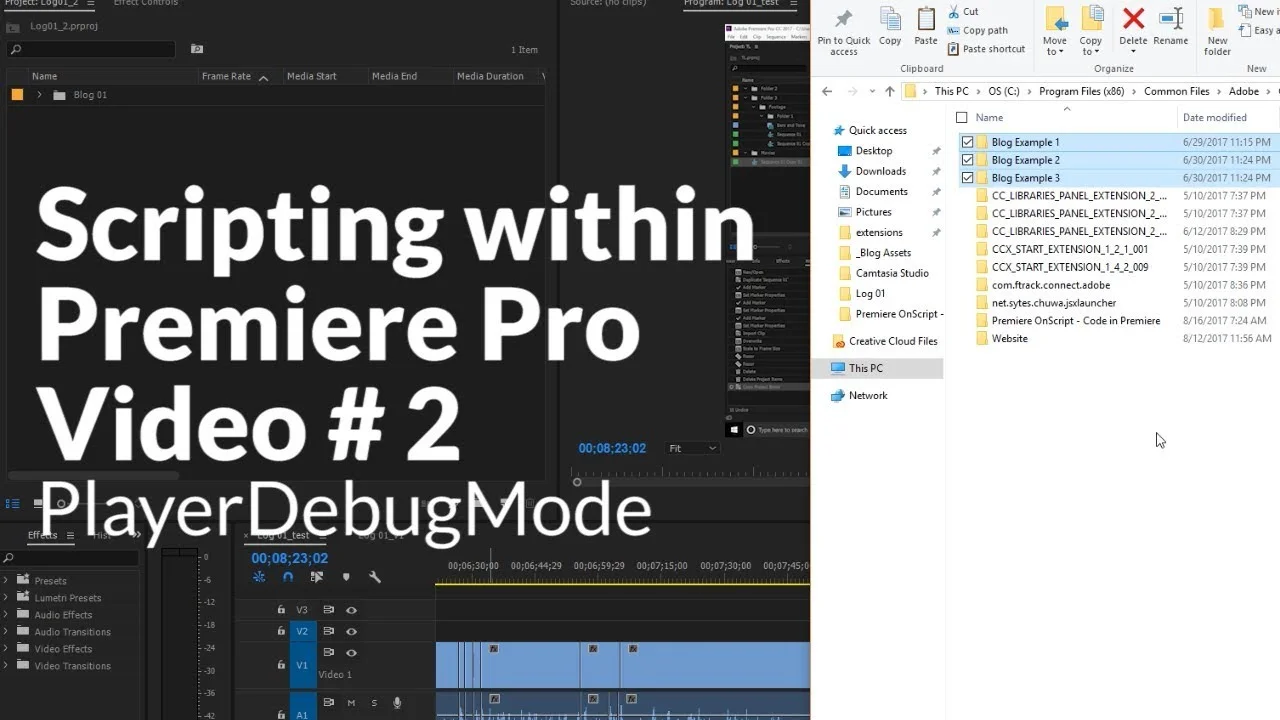 Premiere OnScript: Loading Custom Script Panels in Adobe Premiere, Debug Mode