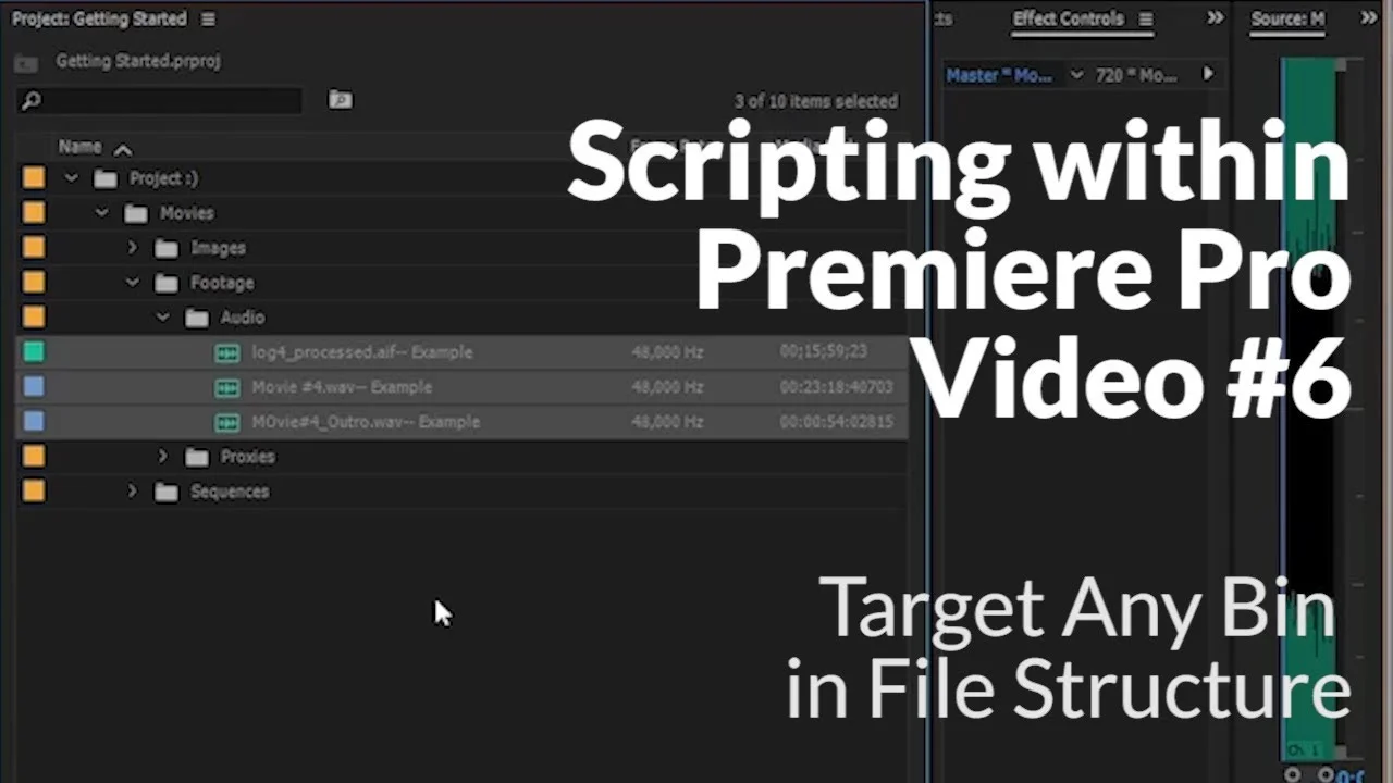 Premiere OnScript: Target Any Bin Within Your Premiere Pro File Structure