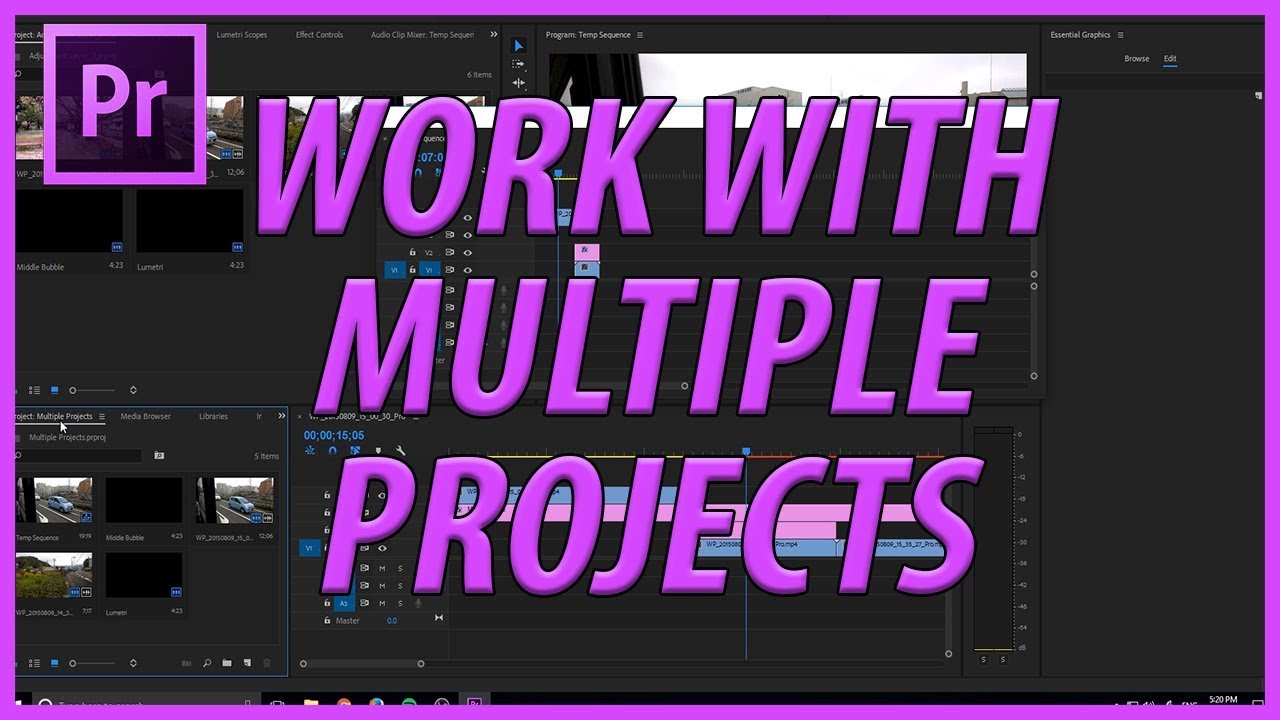 AdobeMasters: How to Create Multiple Projects in Adobe Premiere Pro