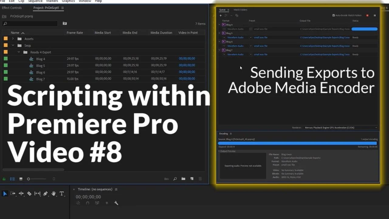 Premiere OnScripts: Sending Exports to Adobe Media Encoder