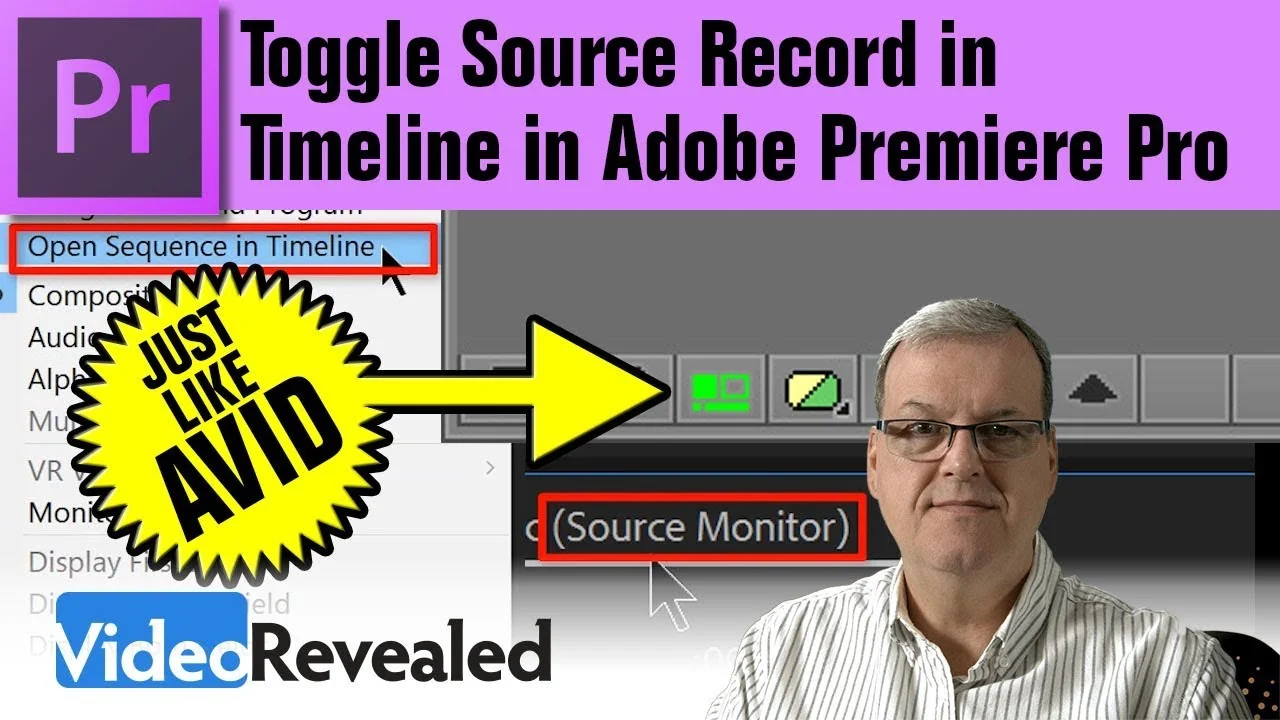 VideoRevealed: Toggle Source Record in Timeline in Adobe Premiere Pro