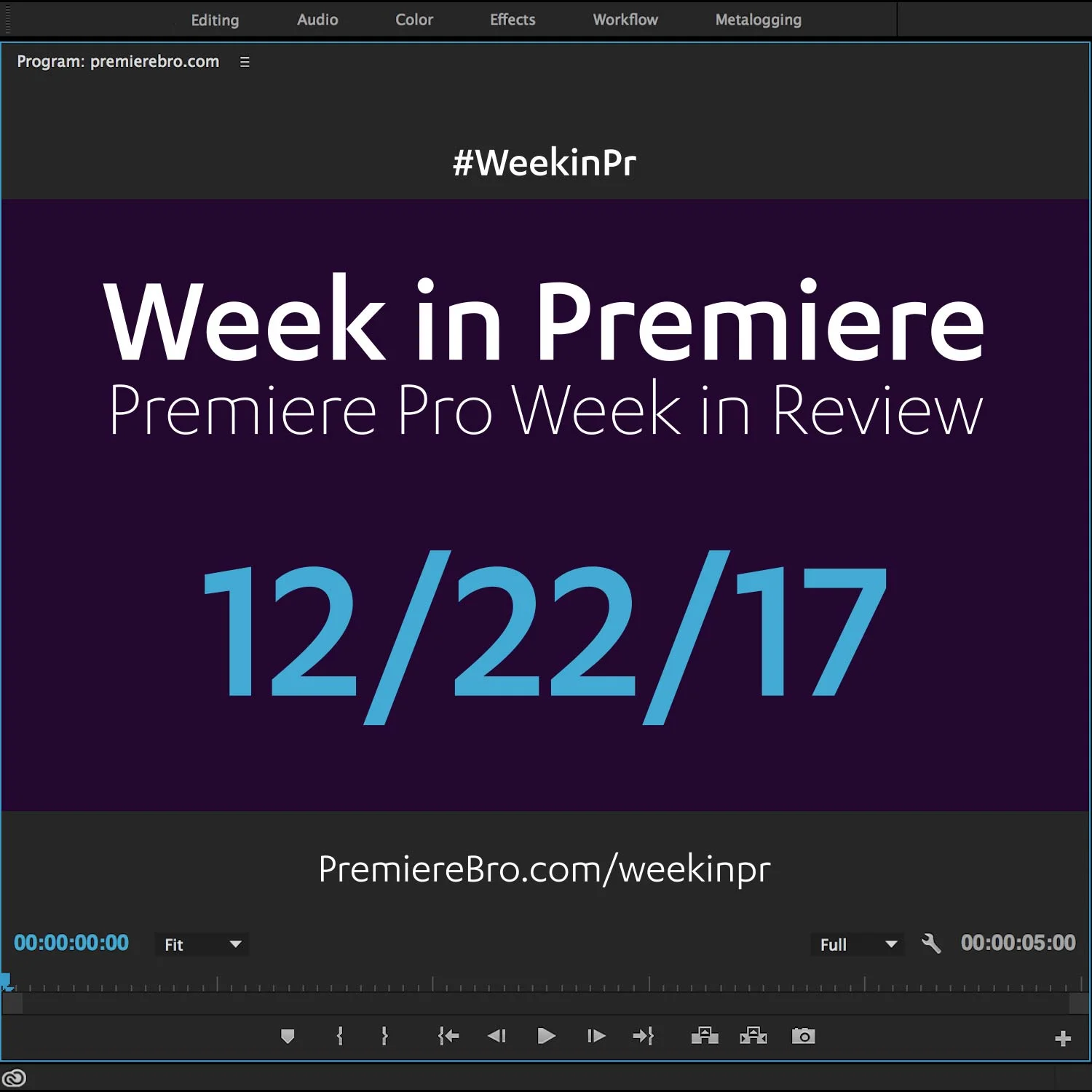 Week in Premiere 12/22/17
