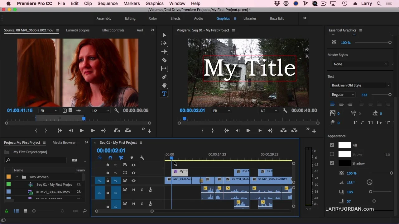 Larry Jordan: The Basics of Editing in Premiere Pro CC: Titles and Audio (2 Videos)