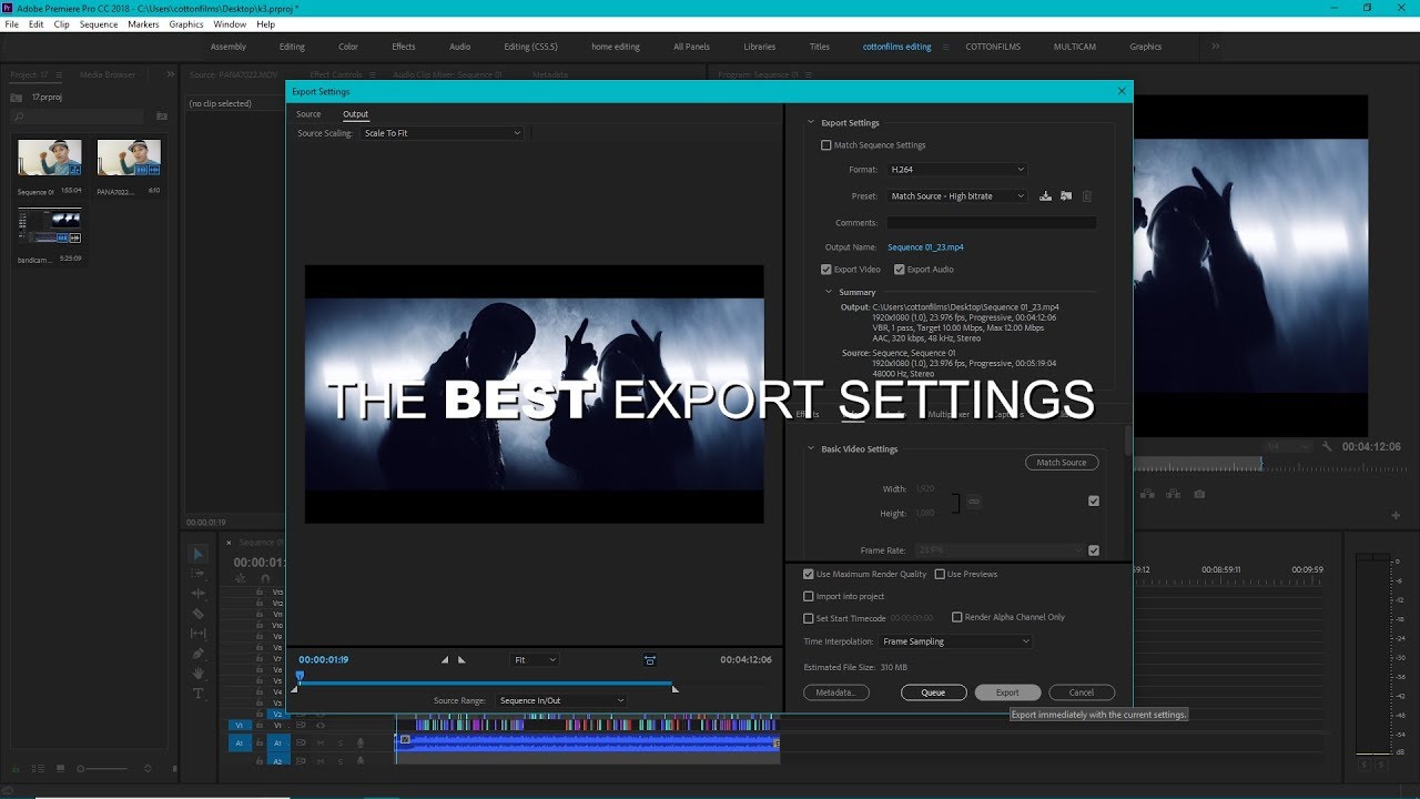 adobe premiere pro export