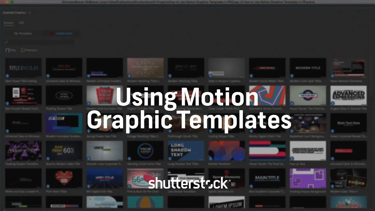 Shutterstock Using Motion Graphic Templates In Premiere Pro Premiere Bro Shutterstock Using Motion Graphic Templates In Premiere Pro Premiere Bro