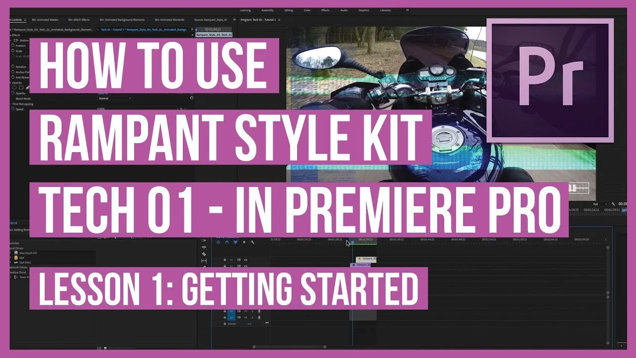 Rampant Design: How to Use Rampant Style Kit Tech 01 in Premiere Pro (4 Videos)