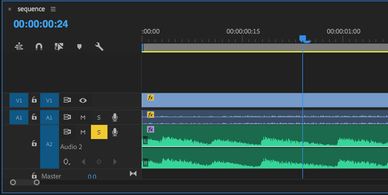 Solo audio tracks to export as stems