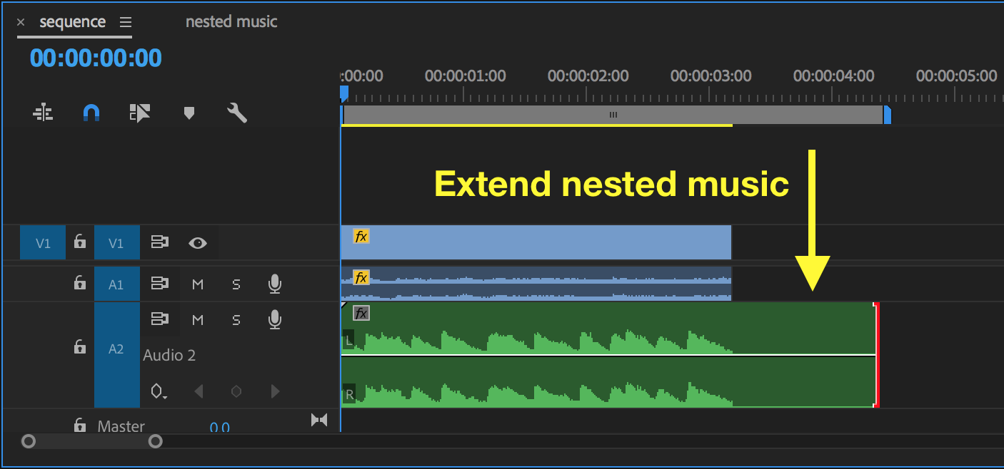 Extend nested music and apply reverb effect