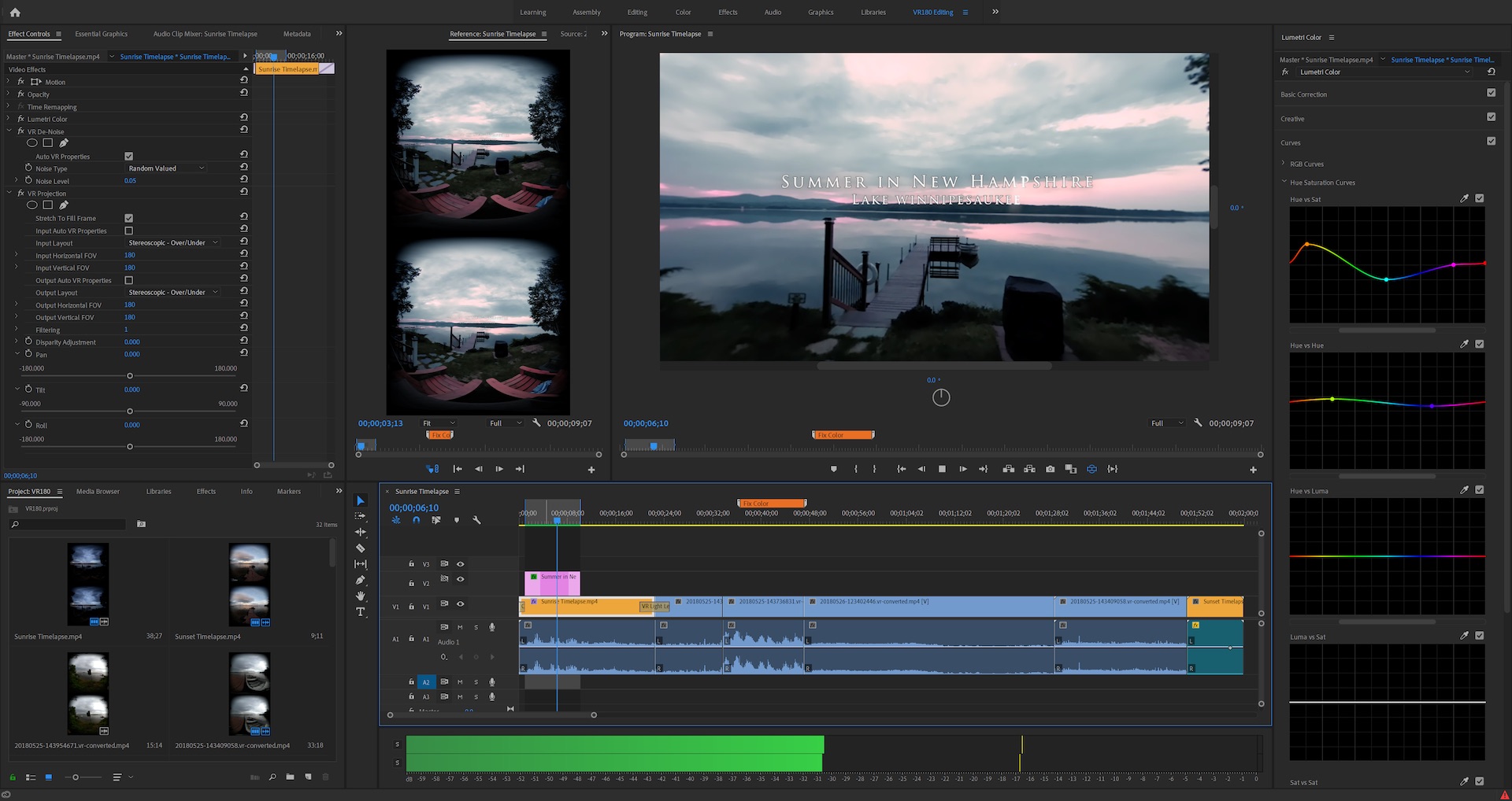 VR 180 makes the jump into immersive storytelling more manageable — and Premiere Pro can help with new support for VR 180, including optimized ingest, editorial, effects, and output in the Google VR180 format for YouTube or other platforms. —Adobe