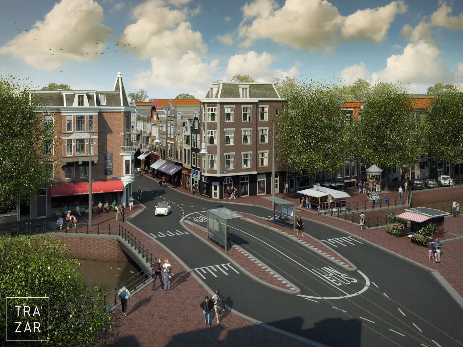Artist impression van herinrichting openbare ruimte.