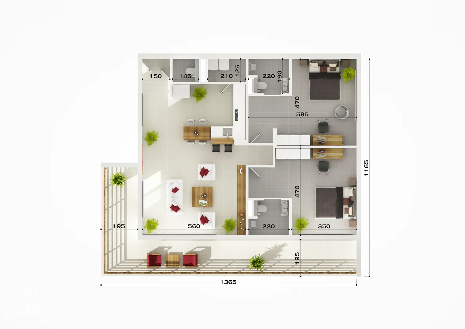 Doorsnedes en plattegronden van architectuur, woningen, gebouwen