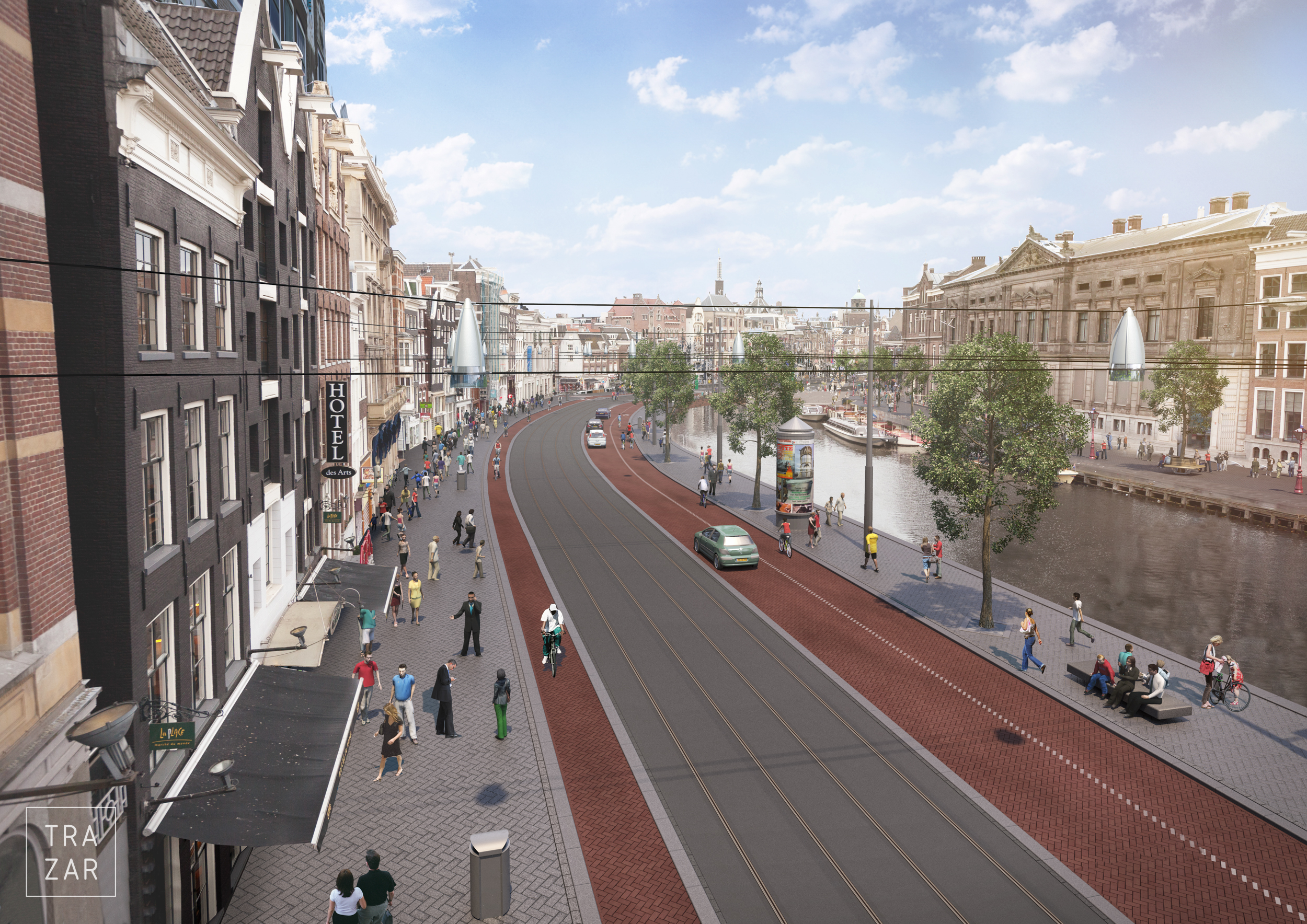 visualisatie herinrichting binnenstad Amsterdam Rode Loper Noord