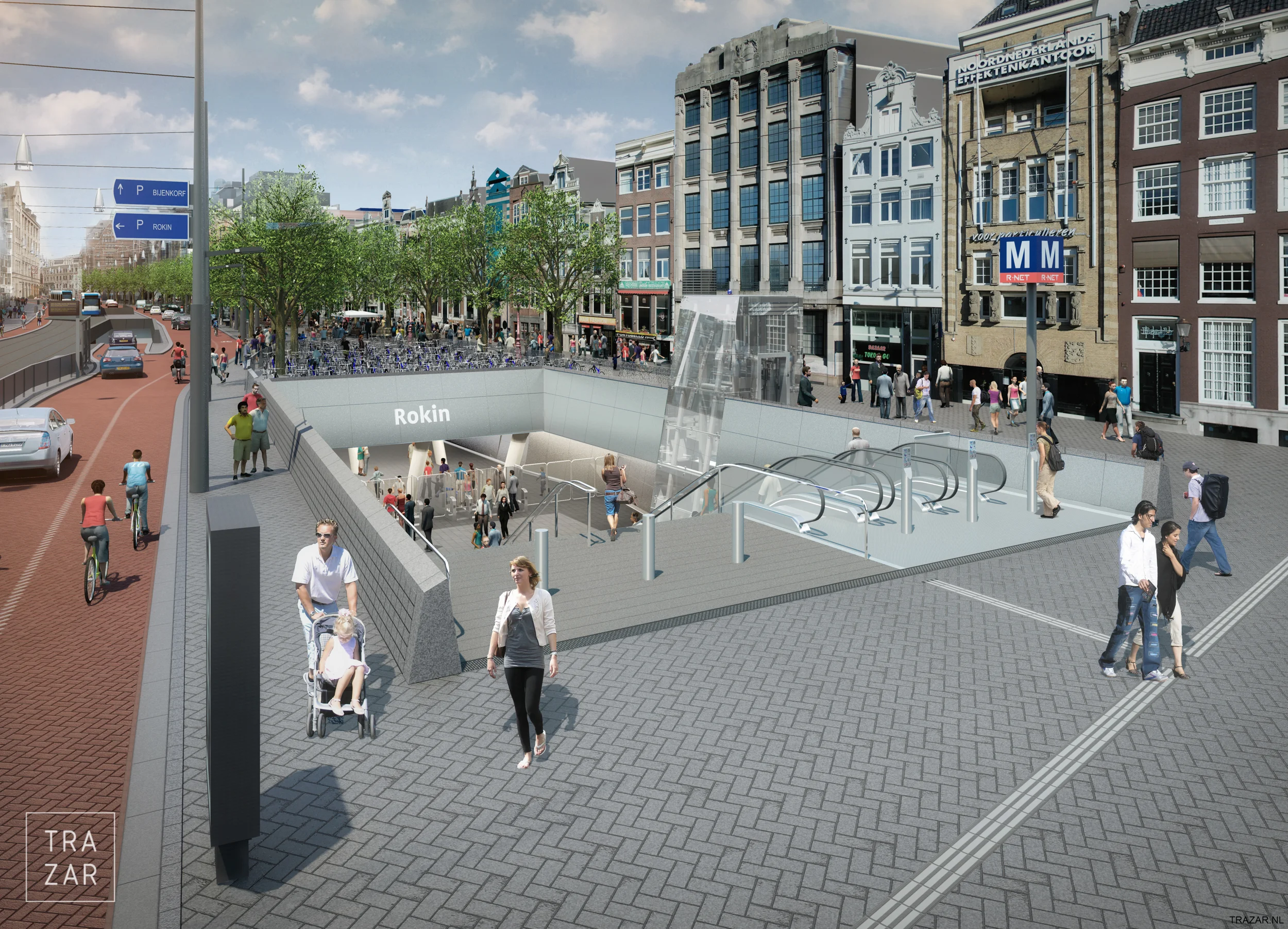Artist impression van herinrichting openbare ruimte.