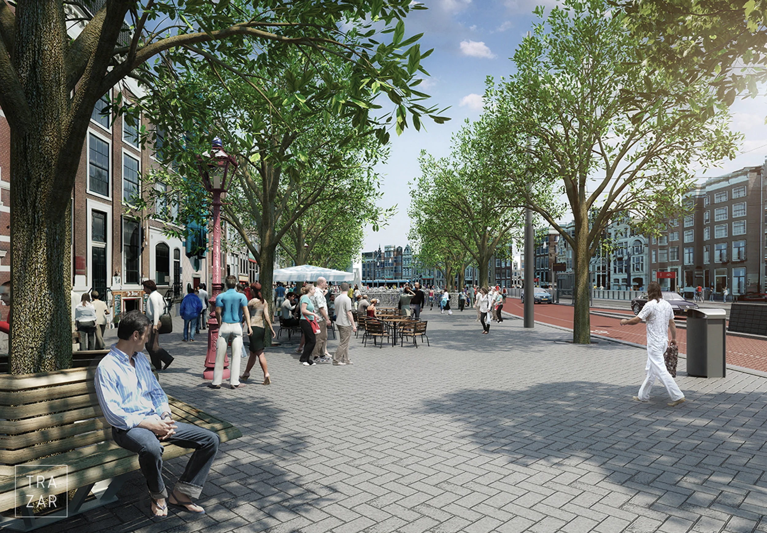 Artist impression van herinrichting openbare ruimte.