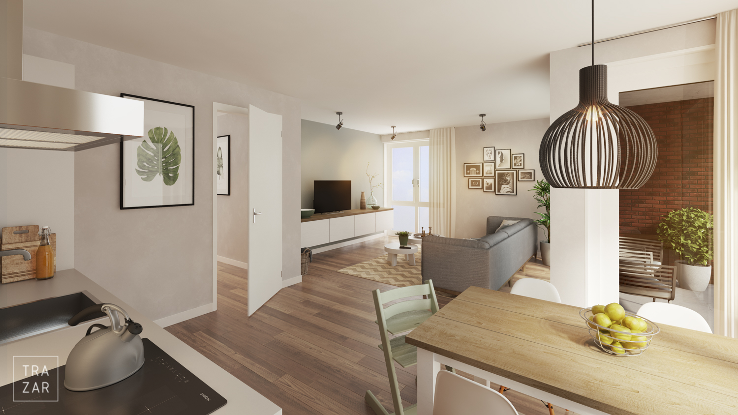 Interieur impressie van een appartement.