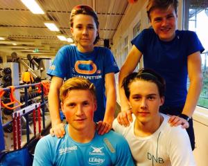 4/5 deler av ASK`s juniorteam 2015/16: Kyrre/Håkon/Marius og Allan (foto: B.Kroken)