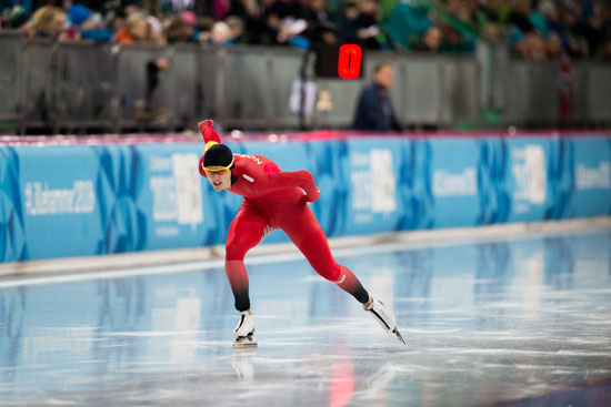 Allan under avslutningsrunden i mixed lagsprintkonkurransen. (Foto: Jostein Vedvik)