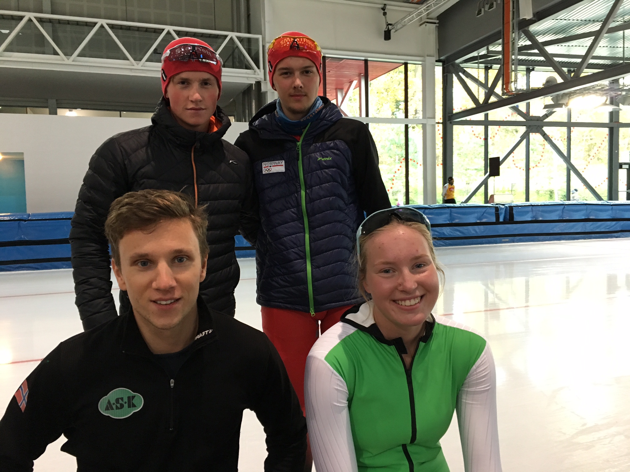 ASK`s for tiden raskeste løpere. Marius, Allan (bak) Simen, Ragne (foran)