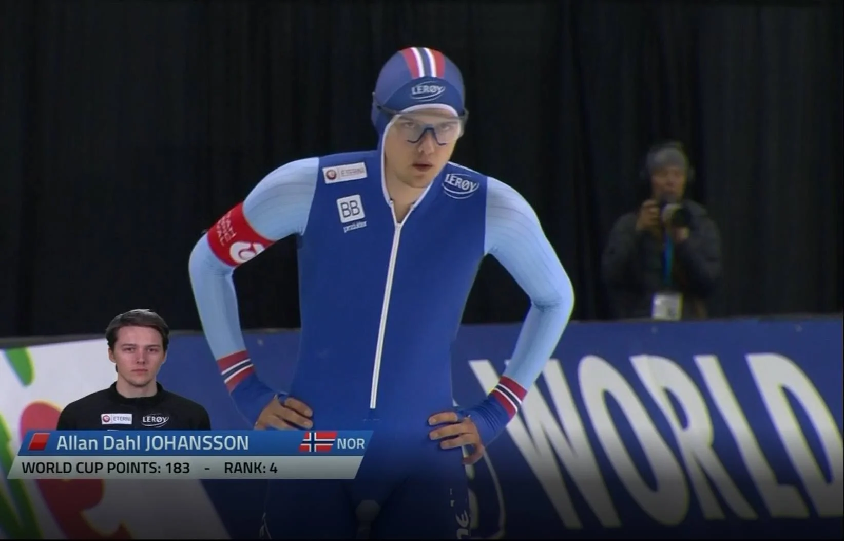 Allan gjør seg klar til start på 1500 meteren i Salt Lake City (bilde fra NRK)
