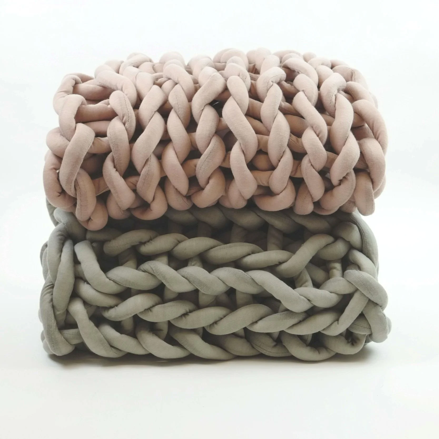 stuffed tube. arm knitting yarn