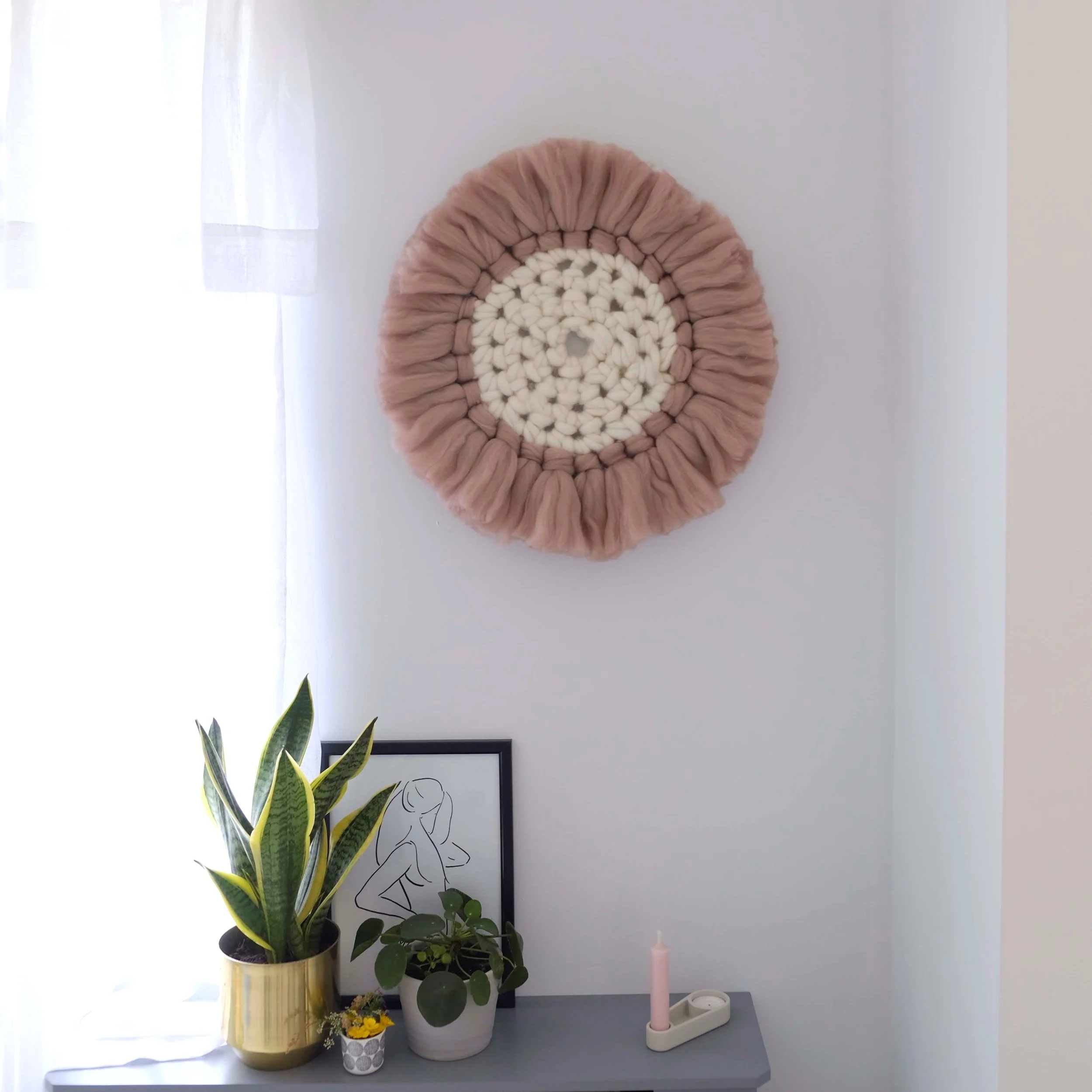 Mandala crochet kit with giant yarn