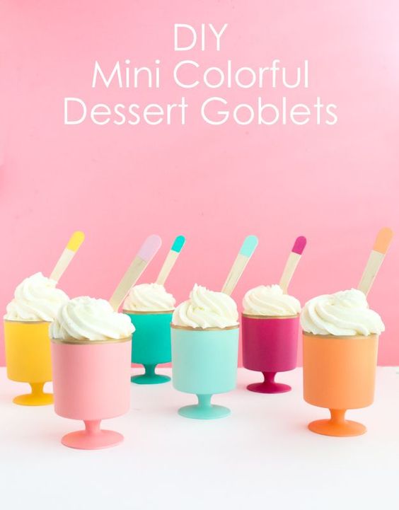 Did you know that the Dollar Tree has six packs of these goblets for just $1? I had this project pinned for months before finally being able to get some. I can't wait to try this out and make a yummy dessert to serve in it too!