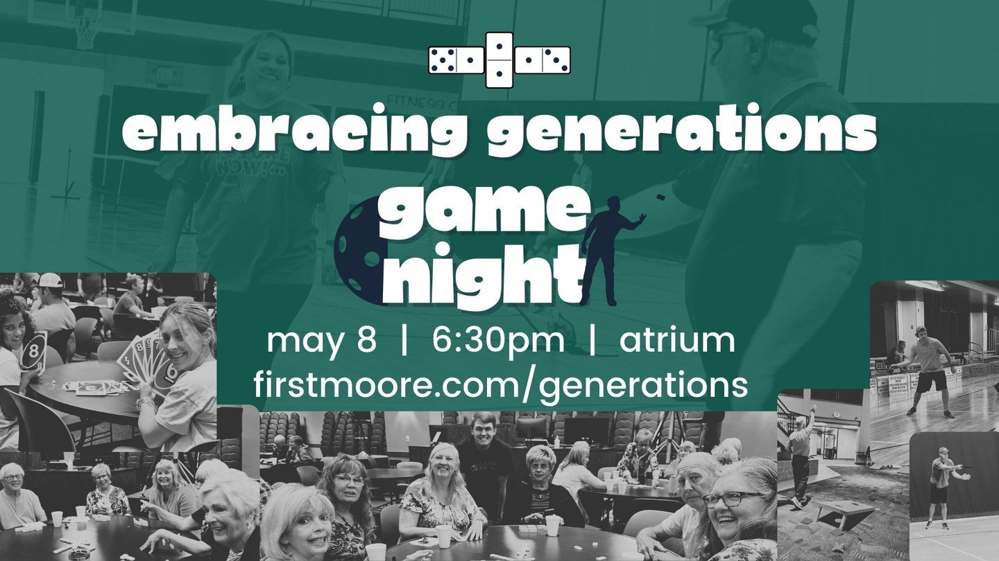 Tonight is Embracing Generations game night! Come prepared to play some pickleball, dominoes, corn hole, board games, gaga ball, 9 square, and more!