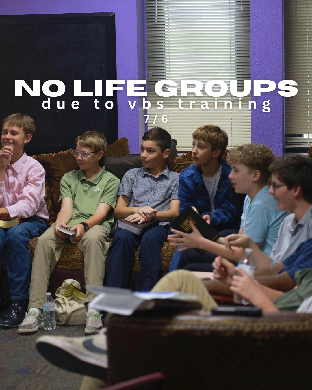 No Life Groups tomorrow.
See you at 10:30am for worship!