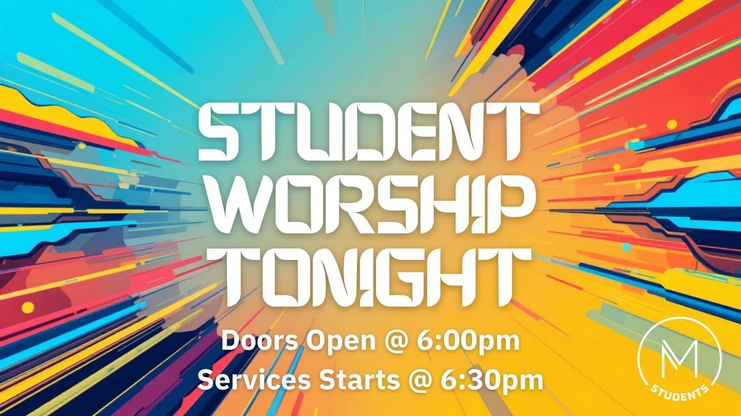 Tonight is student worship!
We will have nachos starting at 6:00pm and the service starts at 6:30pm.
Bring someone with you!
Snacks & Hangout
6:00PM - 6:25PM
Break & Pre-Service
6:25PM - 6:30PM
Worship Service & Small Groups
6:30PM -