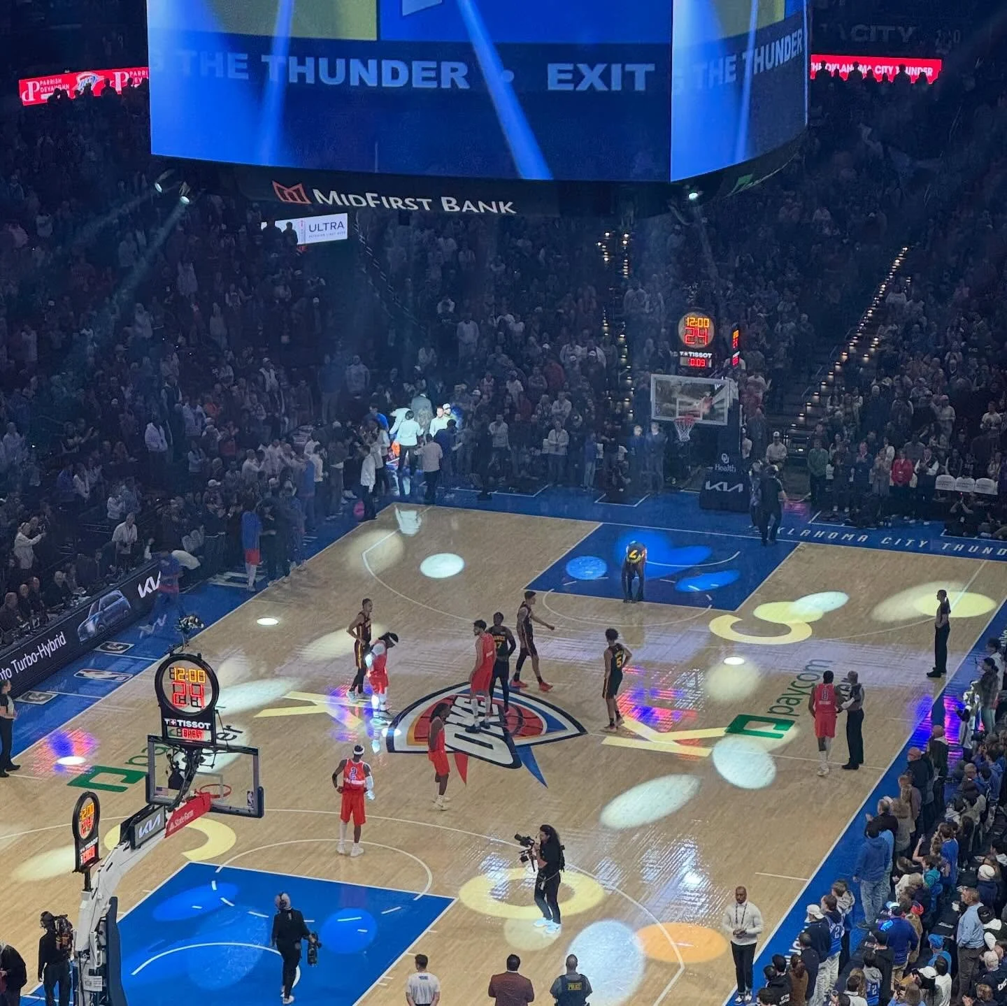 Had fun last night watching the Thunder get the dub! ⚡️🏀 Some from our group even made the video screen a time or two.