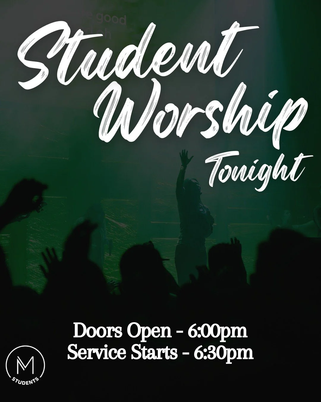 It's the first student worship of 2026! Come be part of what God is doing at First Moore.

We will have snacks at 6:00pm and the service starts at 6:30pm.
Bring someone with you!

Snacks &amp; Hangout
6:00PM - 6:25PM

Break &amp; Pre-Service
6:25PM -