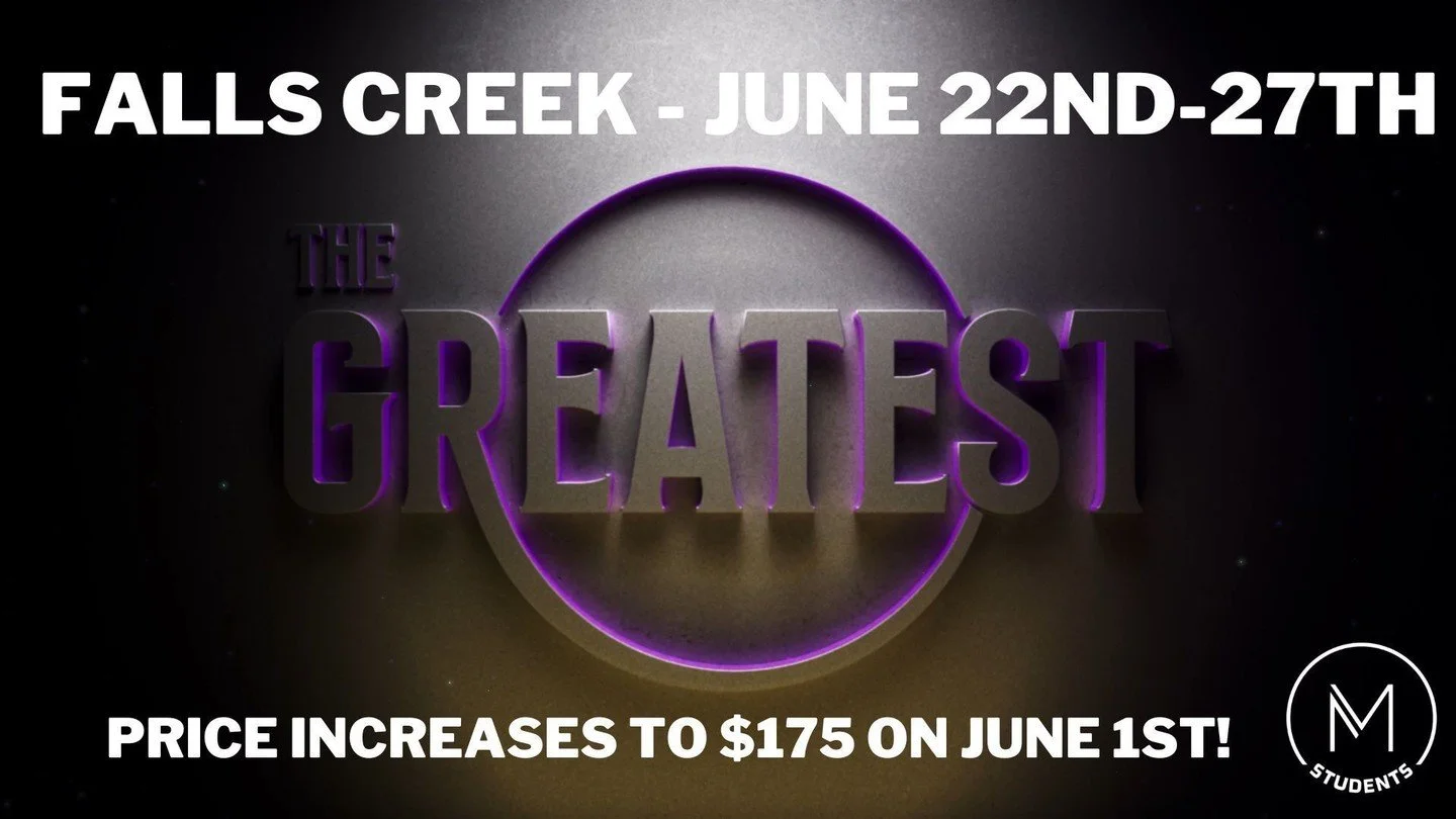 Register for Falls Creek now to lock-in our early-bird price of $150. The price will increase to $175 on June 1st.

Click the link in the bio to register.
