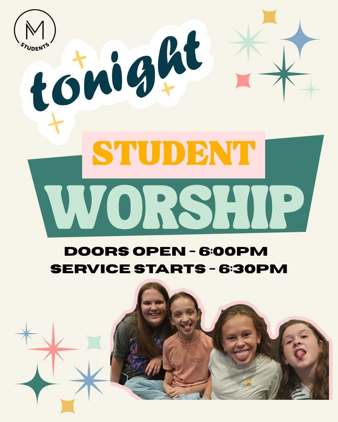 We can't wait to see everyone tonight for student worship! 

We will have root beer floats starting at 6:00pm and the service starts at 6:30pm.

Bring someone with you!

Snacks &amp; Hangout
6:00PM - 6:25PM

Break &amp; Pre-Service
6:25PM - 6:30PM

W