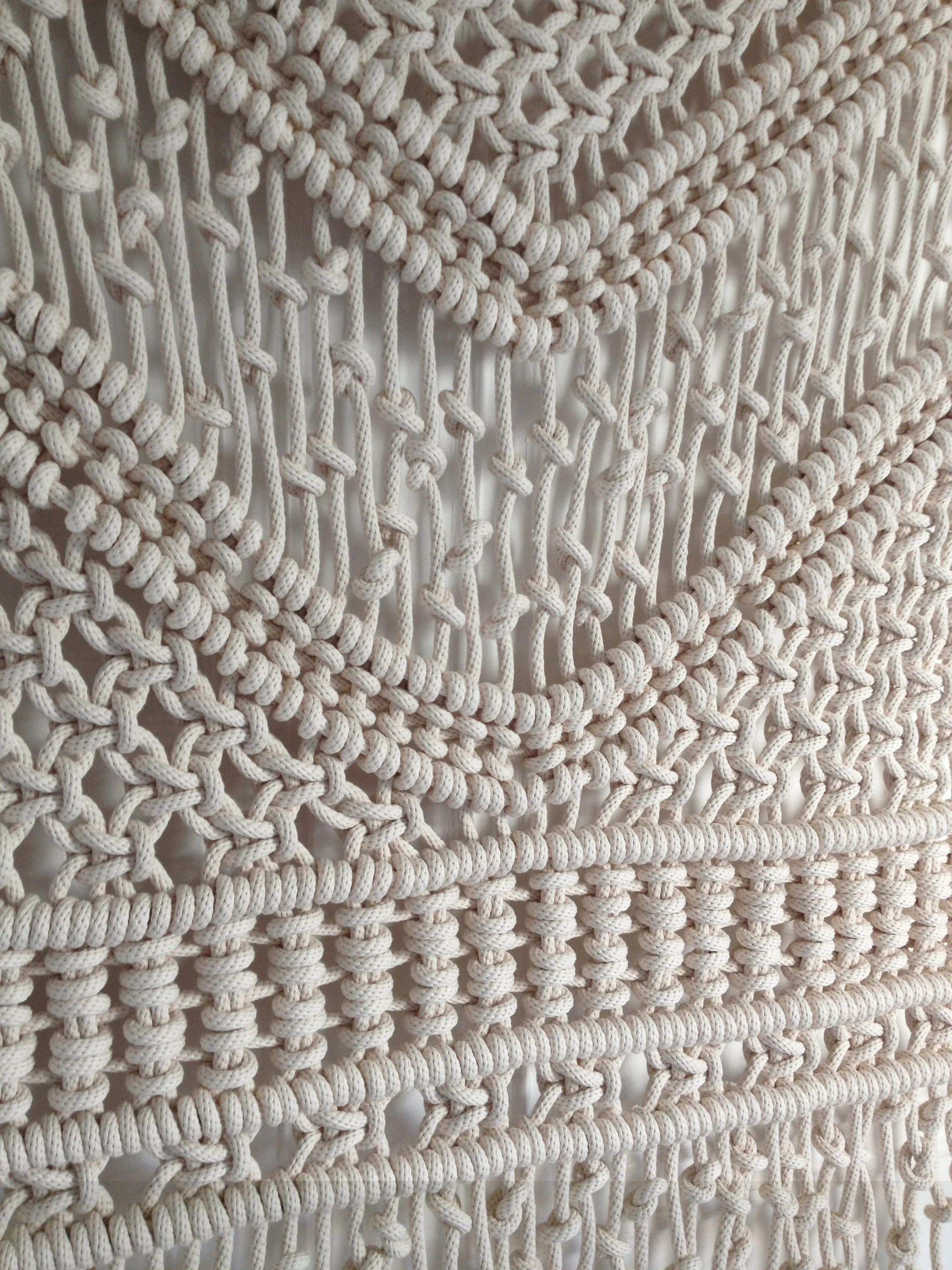 THICK ROPE MACRAME WALL HANGING 5' WIDE X 9' HIGH THIS UNIQUE MODERN MACRAME TEXTILE ADDS WARMTH AND TEXTURE TO ANY SPACE. FOR PRICING PLEASE CLICK HERE AND FOR ORDER PLEASE USE THE CONTACT FORM