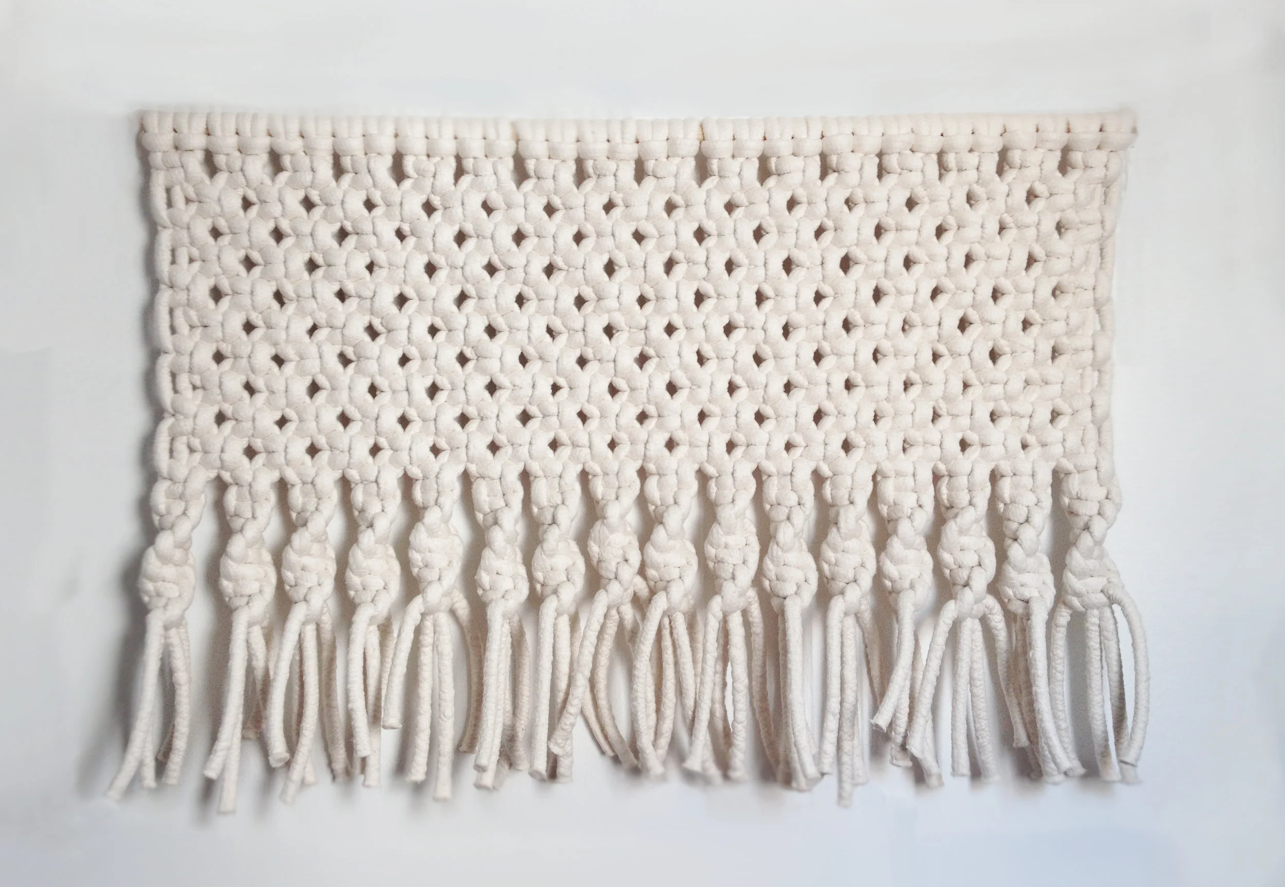 CHUNKY CORD WALL HANGING ADDS A PERFECT TOUCH OF SOFTNESS AND TEXTURE TO ANY SPACE. DIMENSIONS: 6 WIDE X 4' HIGH FOR CUSTOM COLORS, ORDERS AND INQUIRIES PLEASE USE THE CONTACT FORM.