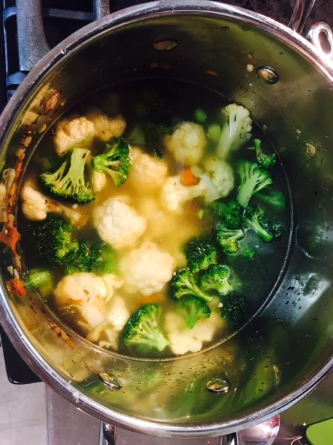 See? Just enough to cover the veggies.