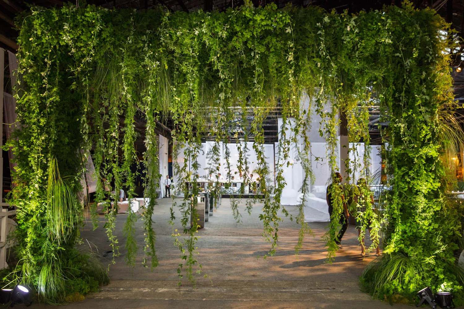 VAN WYCK Hanging foliage entrance at the annual spring gala for Friends of the High Line.