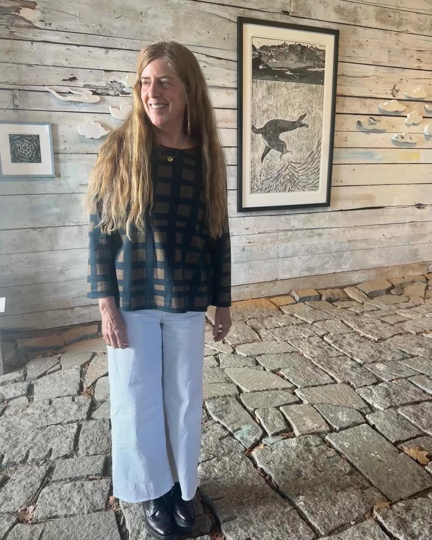 Hopped on the ferry this morning for a quick visit over to North Haven to see Julie Crane&rsquo;s show at the Ice House.  It was so nice to find her there manning the gallery.  I love hearing the stories behind her work. She&rsquo;s showing with a lo
