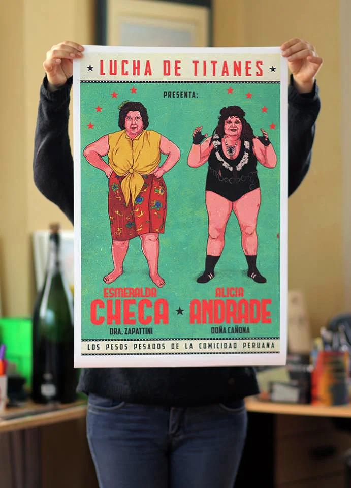 LUCHA DE TITANES Impresión en papel HQ waterproof · Firmados y seriados 55 x 40 cm ---- S/.75 / US$25 1.20 x 70 cm ---- S/.130 / US$40 EN STOCK