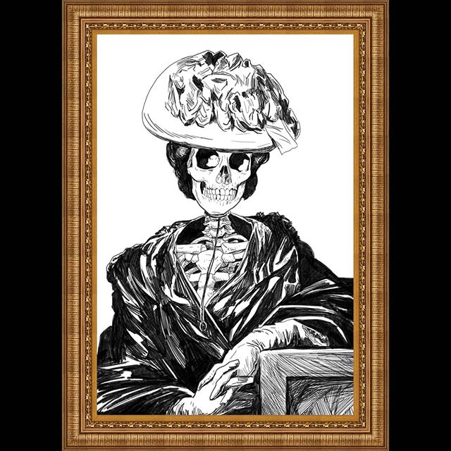 10.10.19 (After Sir Joshua Reynold's portrait of Miss Mary Hickey, 1770)

I know it's been a bit and it certainly isn't Inktober anymore, but I'm determined to finish this set.

#dapperskeleton #dapper #skeleton #skull #fashion #style #logicink #draw