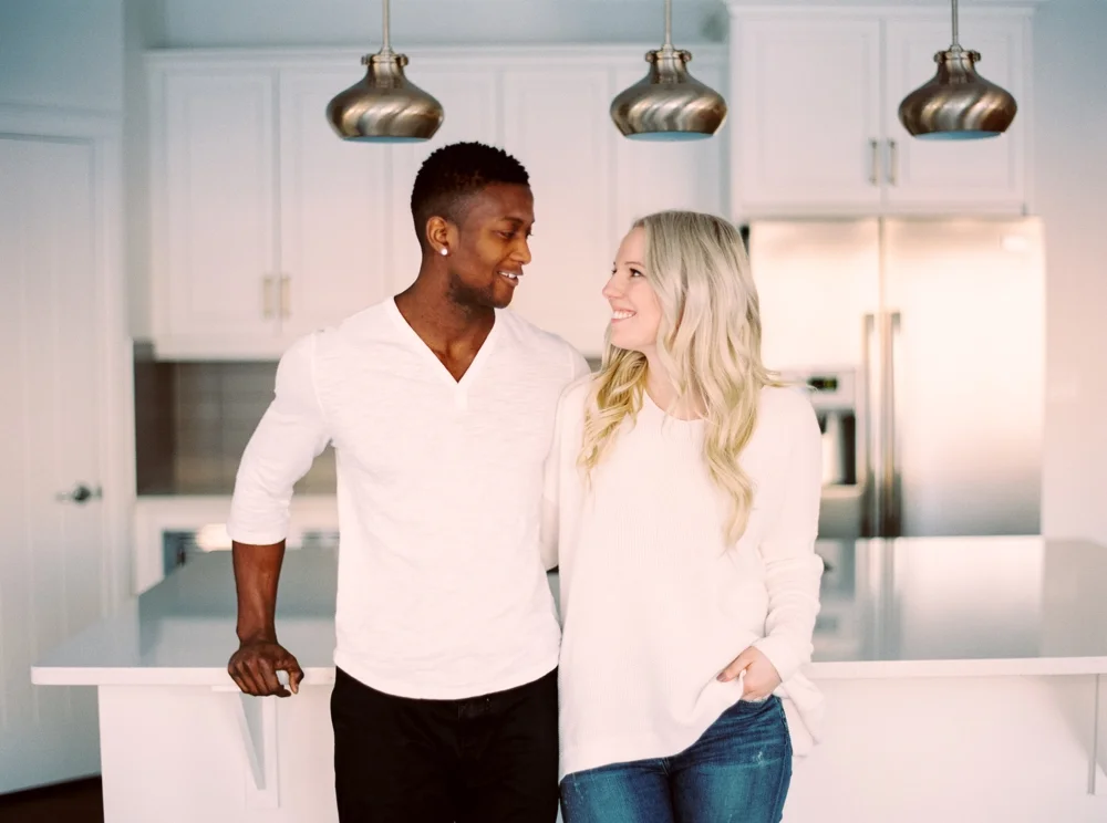 Couples Photographer | In home engagement session | Calgary couples photography