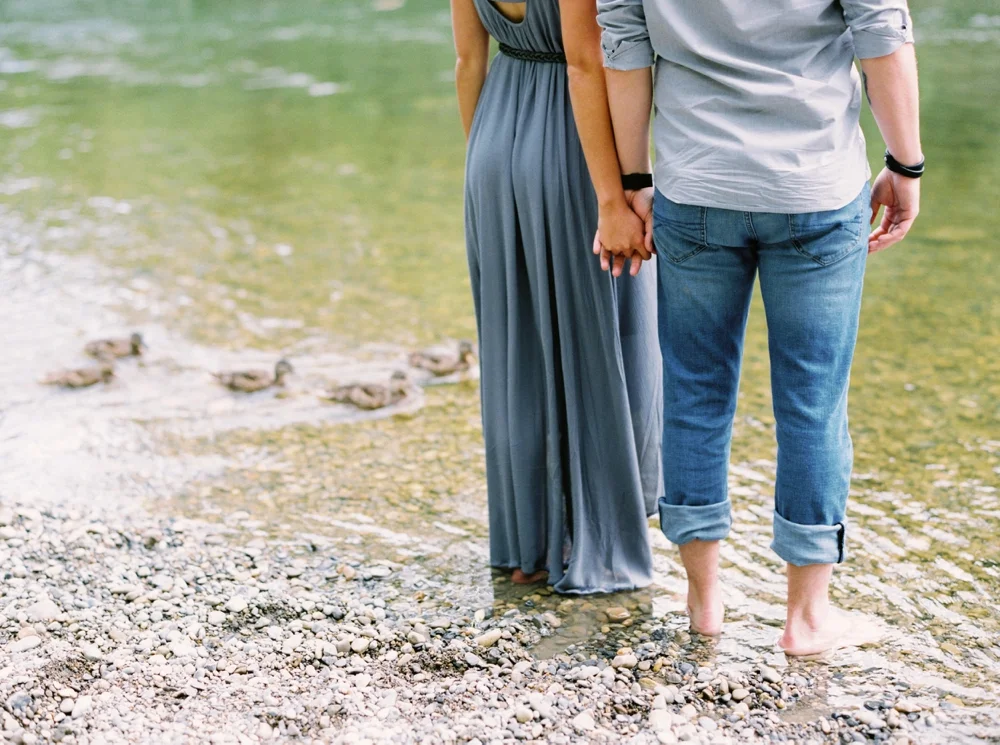 Calgary Wedding Photographers | Downtown Calgary Engagement Session | Mission River Session | Ducks Engagement Photography