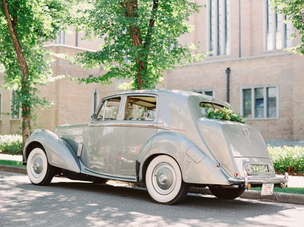 Calgary Wedding Photographer | Canmore Wedding Photographers | Banff Wedding Photography | Fairmont Palliser | Calgary Church | Blue bridesmaids | Vintage Car